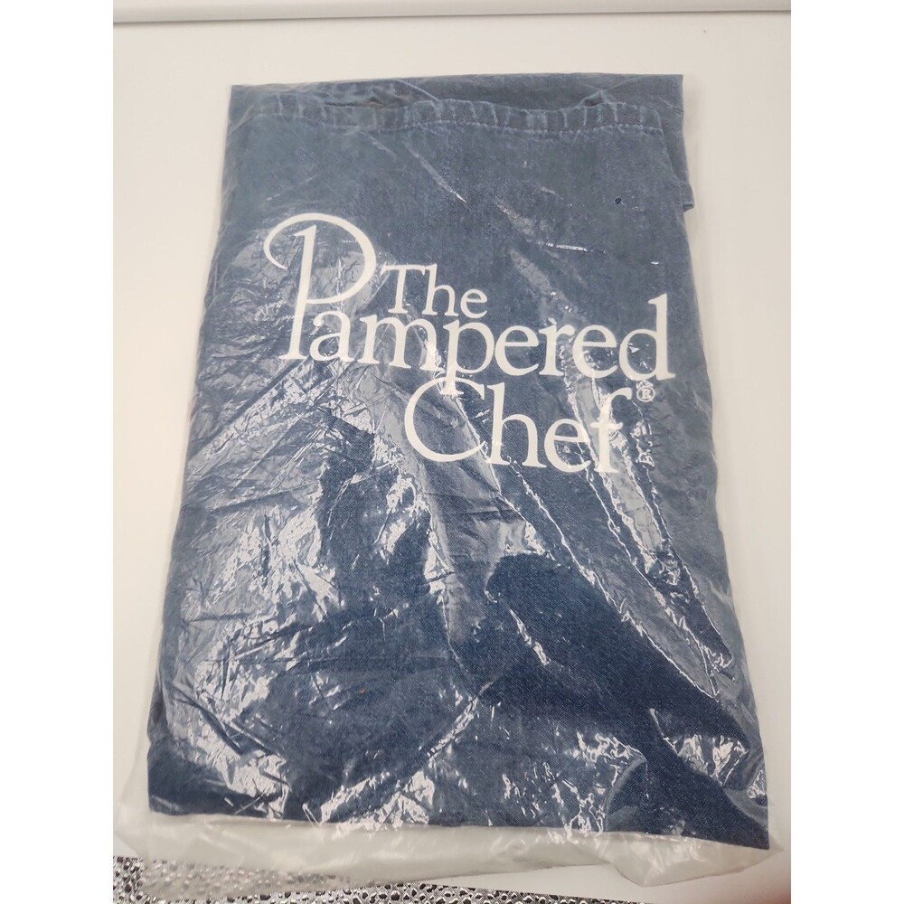 The Pampered Chef Blue Denim Consultant Kitchen Apron Adult One Size NEW
